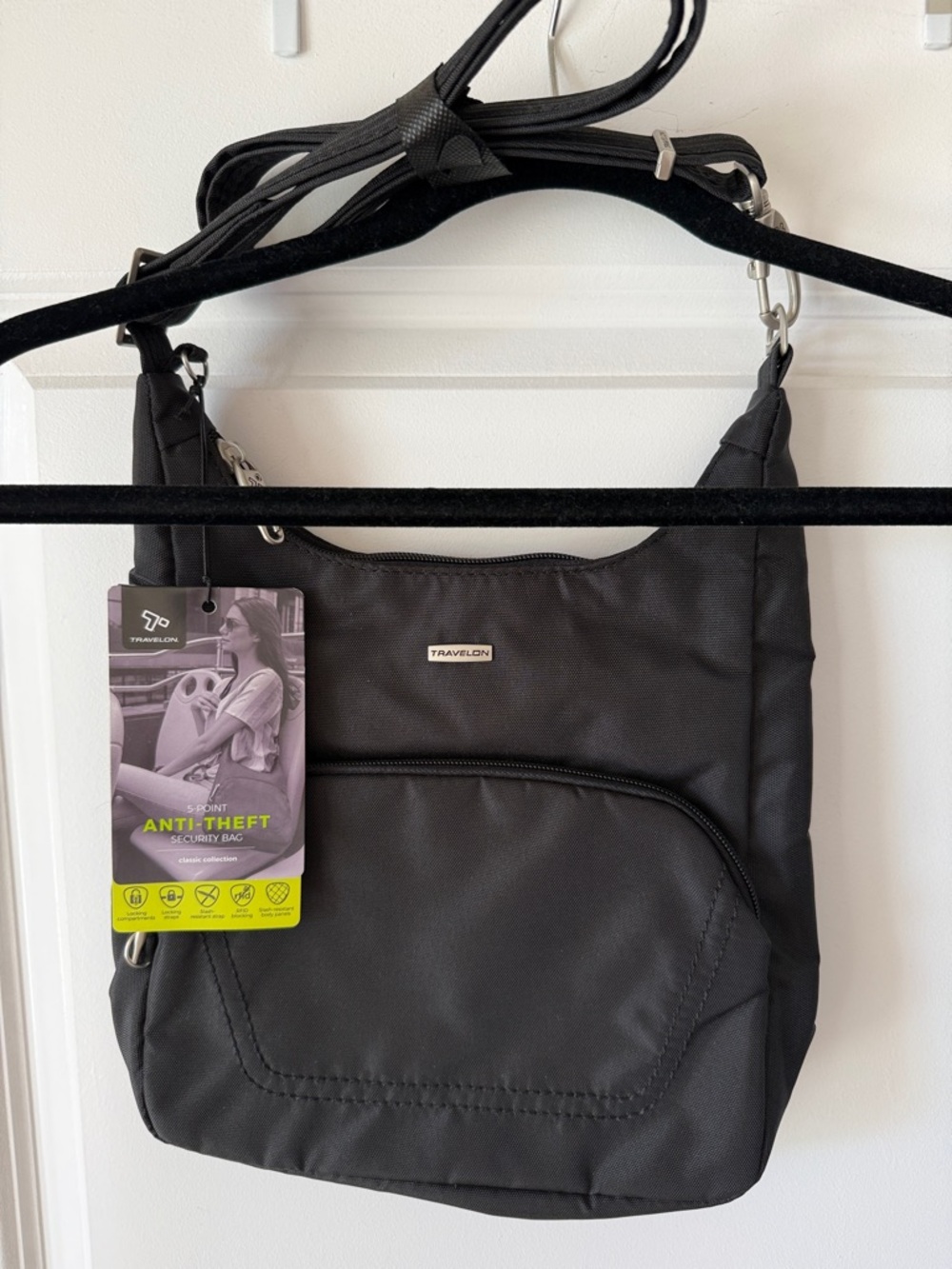 Travelon Black Anti-Theft Crossbody Shoulder Bag